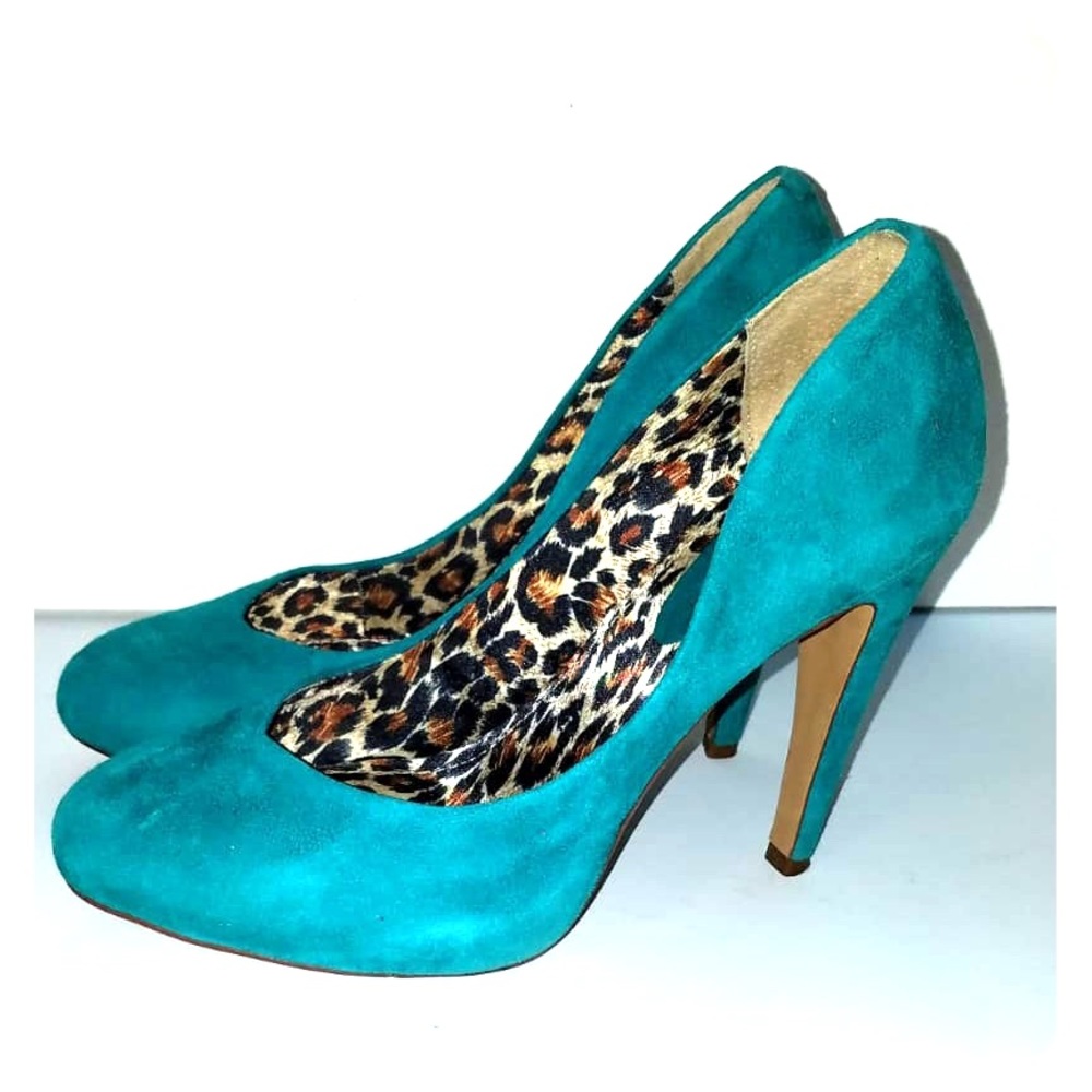 Teal suede pumps *worn once-*